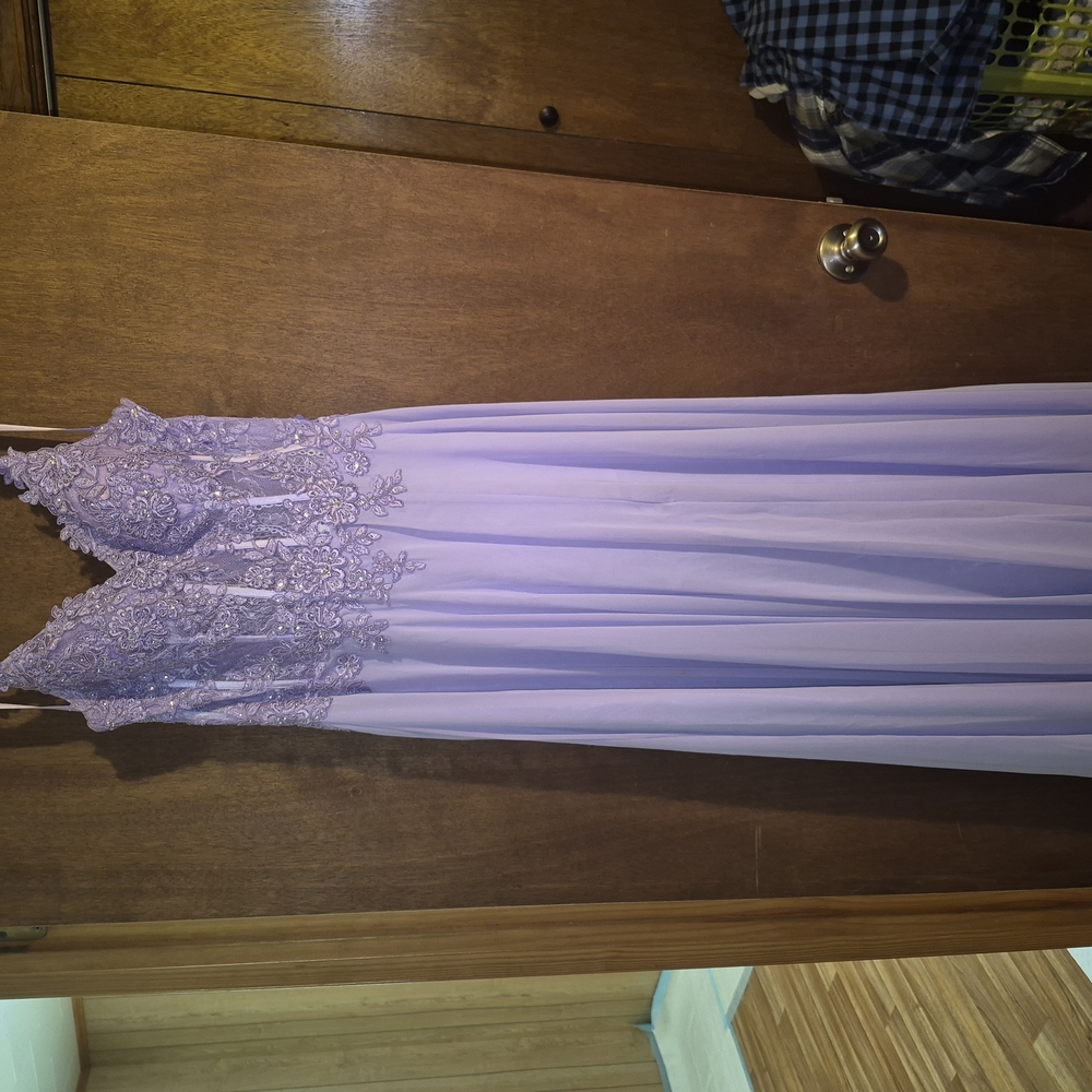 Elegant Lavender Lace Prom Dress